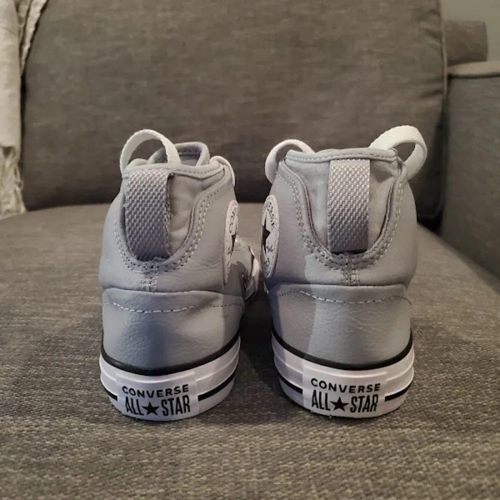 Converse Kids Chuck Taylor All Star Syde Street Leather Youth Mid Grey S…